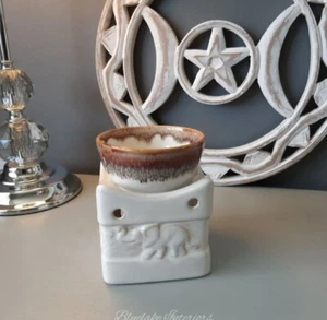 Two Tone Glazed Ceramic Elephant Design Wax Melt & Oil Buner - Picture 1 of 2