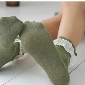 1 par de nuevos calcetines de algodón retro de encaje con volantes para mujer damas - Imagen 1 de 13