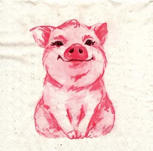 Full package of (20) Paper Lunch/Party Napkins - Piggy adorable pink pig - Picture 1 of 1