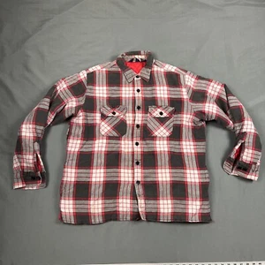Vintage Hunter’s Lane Quilt Lined Flannel Shacket XL Red Grey Outdoors Grunge - Picture 1 of 7
