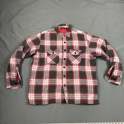 Vintage Hunter’s Lane Quilt Lined Flannel Shacket XL Red Grey Outdoors Grunge - Image 1 of 4