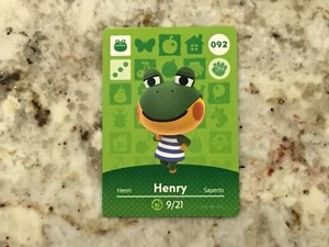 HENRY #092 Animal Crossing Amiibo Authentic Nintendo Mint Card From Series 1 - Picture 1 of 2