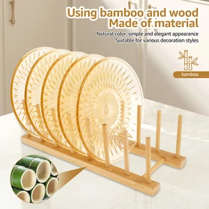 Bamboo Dish Dying Rack Stable Plate Storage Rack Convenient Drain Tray jegvY - Picture 1 of 11
