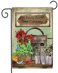 The Rusty Bucket Seed Company Garden Flag Top Quality Double Sided - Picture 1 of 1