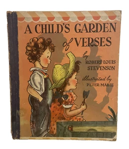 1945 Childs Garden of Verses Robert Louis Stevenson Illustrated Picture Book HB - Picture 1 of 13