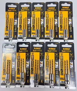 (10 brocas de taladro listas para impactos negras y doradas DEWALT DWA5008 de 1/8" negras y doradas - Imagen 1 de 2