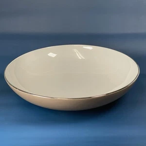 Flintridge China Platinum Rim Cocoa 14” Salad Serving Bowl Made in California - Picture 1 of 5