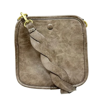 Bolso Bandolera Anthropologie Bette Gris Cuero Vegano Correa Trenzada Cartera Para Mujer Foto 1 de 4