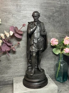 Antique Victorian Spelter Figure of Shakespeare, English Poet and Writer - Picture 1 of 6