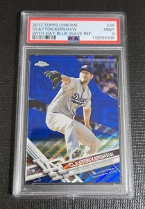 Clayton Kershaw 2017 Topps Chrome Blue Wave Refractor /75 PSA 9 Dodgers - Picture 1 of 3