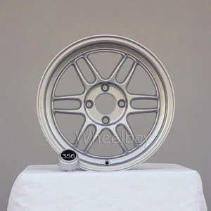 4 356 WHEELS TFS-301 15X7 4X100 35 67.1 SILVER 12.5 lbs - Picture 1 of 5