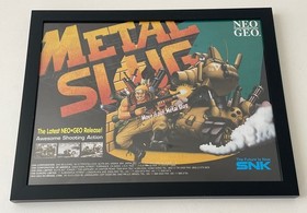 Vintage Metal Slug ARCADE Neo Geo SNK Framed Print Ad Mini Poster Original Rare