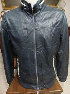 Giacca Cappotto EMANUELE CURCI in Vera pelle blu taglia 48 cod. CC03 - Imagen 1 de 10