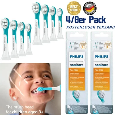 Sonicare Philips Kids3 Mini-Bürstenköpfe HX6034/33 4/8er Pack Kinder Zahnbürste - Bild 1 von 2