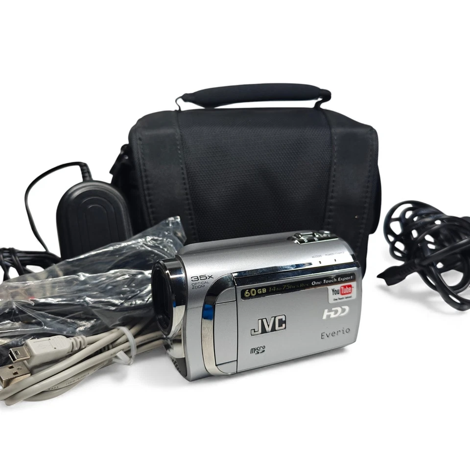 JVC Everio GZ-MG630 Camcorder 60GB Storage Compact Video Camera Bundle - Image 1 of 4