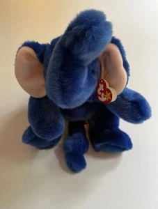 Ty Beanie Baby Buddy Large 15” PEANUT ELEPHANT Blue PLUSH 1998  | NEW CONDITION - Picture 1 of 6