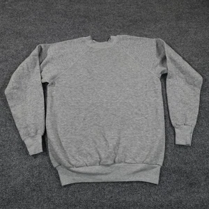 Vintage 80s Sweatshirt Men XL Gray Raglan Blank 2020 Sport Crewneck USA 14277 - Picture 1 of 6