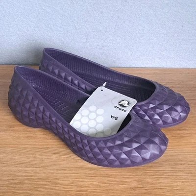 Crocs женщин 6 шелковицы супер литой с заклепками балетки фиолетовый туфли с Ярлыками - Изображение 1 из 4