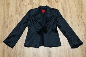 Vintage J & S Collections Woman’s Black Satin Finish Jacket Size 8 - Picture 1 of 4