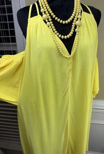 Lilly Pulitzer Bellamie Sweet Tart Flowy Romantic Yellow Dress Size Large NWT - Picture 1 of 10