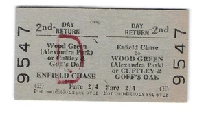 Railway Ticket BR Enfield Chase to Wood Green etc 2nd Day Return Edmondson - Picture 1 of 1