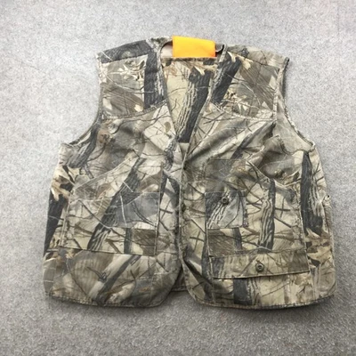 Vintage Camouflage Hunting Vest Mens Large Realtree Removable Orange Flag - Image 1 of 4