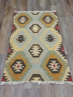 Bohemian Oushak Rug, Oushak Turkish Rug, Hand Made Contemporary Rug, 2.5x4.5Ft - Image 1 of 4
