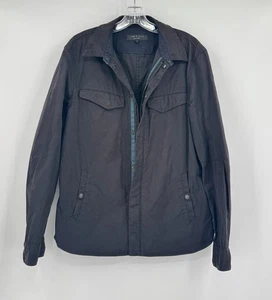 Rag & Bone Mens Black Cotton Collared Snap Zip Long Sleeve Jacket Sz M - Picture 1 of 4