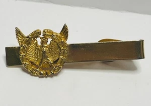 Vintage US Army Warrant Officer Branch Brass Eagle Rising Insignia Tie Clip - Picture 1 of 5