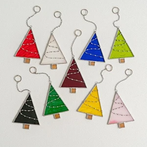 Ornamenti per albero di Natale in vetro colorato, regalo segreto di Babbo Natale, prendisole di Natale - Foto 1 di 9