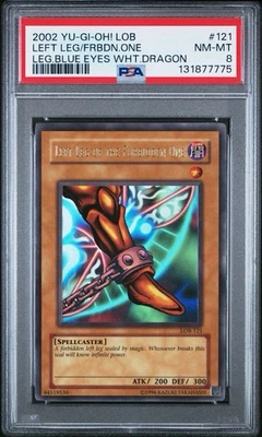 2002 Yu-Gi-Oh! Left Leg/Forbidden One Legend of Blue Eyes LOB Unlim Ultra PSA 8 - Image 1 of 2