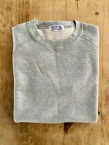 VELVA SHEEN SHORT SLEEVE RAGLAN SWEATSHIRT grey marl army vintage usmc college L - Picture 1 of 11
