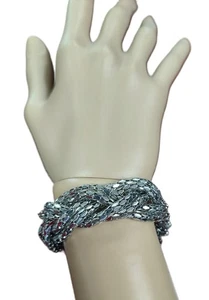 Damenarmband Edelstahl Schlangenstil geflochten 8 Zoll - Bild 1 von 3