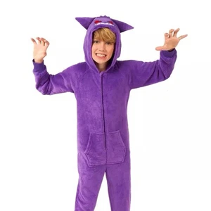 01668300 Spirit Halloween Kids Gengar Hooded Jumpsuit Costume Pokémon Sizes Vary - Picture 1 of 4