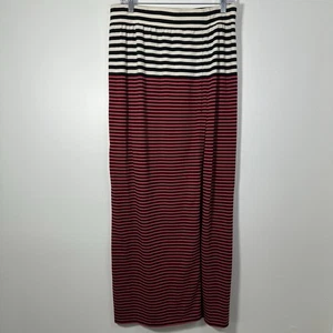 Free People Maxirock Boho gestreift Retro Baumwolle mit Schlitz Gr. L Neu mit Etikett - Bild 1 von 7