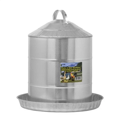 FARM-TUFF Double Wall Cone Top Galvanized Poultry Fountain, 5 Gallon Capacity - Image 1 of 4
