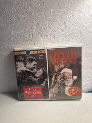 NEW ITS A WONDERFUL LIFE/MIRACLE ON 34TH STREET- 2 PACK VHS, 2000, 2-TAPE SET - Image 1 of 2