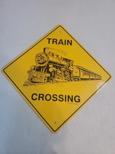 Train Aluminum Yellow Train Crossing Sign 17" X 17" DIAGONAL SIGN (CROSSING) - Picture 1 of 3