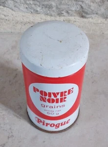 Antique Black Pepper tin box PIROGUE collection France vintage 1990s old vtg #2 - Picture 1 of 6