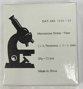 Box Of 72 Microscope Slides Ground Edges 25.4x76.2mm (1”x3”) 1mm-1.2mm Thick - Picture 1 of 4