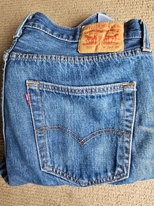 Levis 501 Button Fly Blue Denim Jeans Sz.36x30 Medium Wash - Imagen 1 de 4