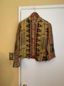 Vintage (M) 100% Seide Wende Stickerei Seidenjacke - Bild 1 von 12