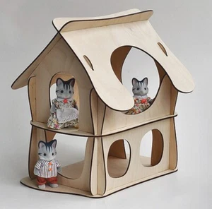 Double Story Wild Bird Hanging Feeder, Wooden Native House, Idea Gift Present - Picture 1 of 1