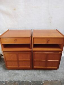 A Pair Of Mid Century Teak Nathan Bedside Cabinets *
