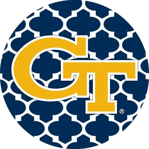 GEORGIA TECH YELLOW JACKET 4" MOROCCAN STYLE MAGNET-GEORGIA TECH 4" ROUND MAGNET Cover