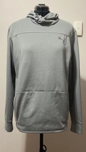 puma Se Way 1 DE-91074 Herzogenaurach Hoodie Size Large Grey Pullover Polyester - Picture 1 of 10