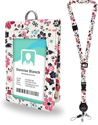 双面透明 ID 徽章夹带可调节挂绳和可伸缩卷轴 — 第 1/4 张图片