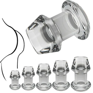 Bondage Hollow Plug Dilator Enemas Tunnel Speculum Transparent Constraint BDSM - Picture 1 of 22