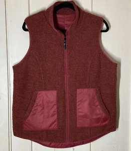 Smartwool Vest Women’s L Rust Red Anchor Line Reversible Sherpa Gorpcore Outdoor - Picture 1 of 12