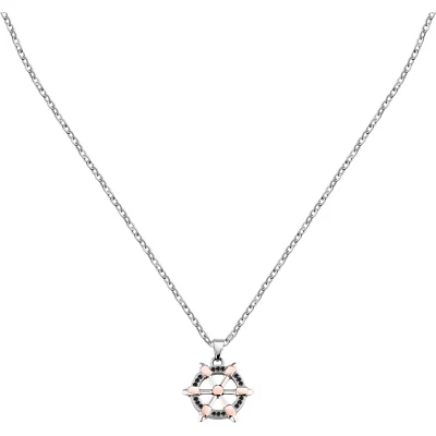 Collana uomo/ragazzo gioielli Morellato VERSILIA SAHB17 timone cristalli neri - Immagine 1 di 4